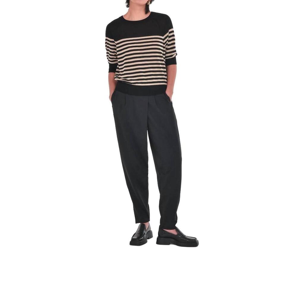 NEW PAPER LABEL esme striped pullover sweater in black